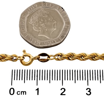 9ct gold (Hollow) 4.3g 18 inch rope Chain